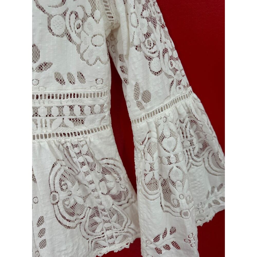 Spell & The Gypsy Collective Designs White Lace Clover Top Blouse Size Small - Picture 11 of 16